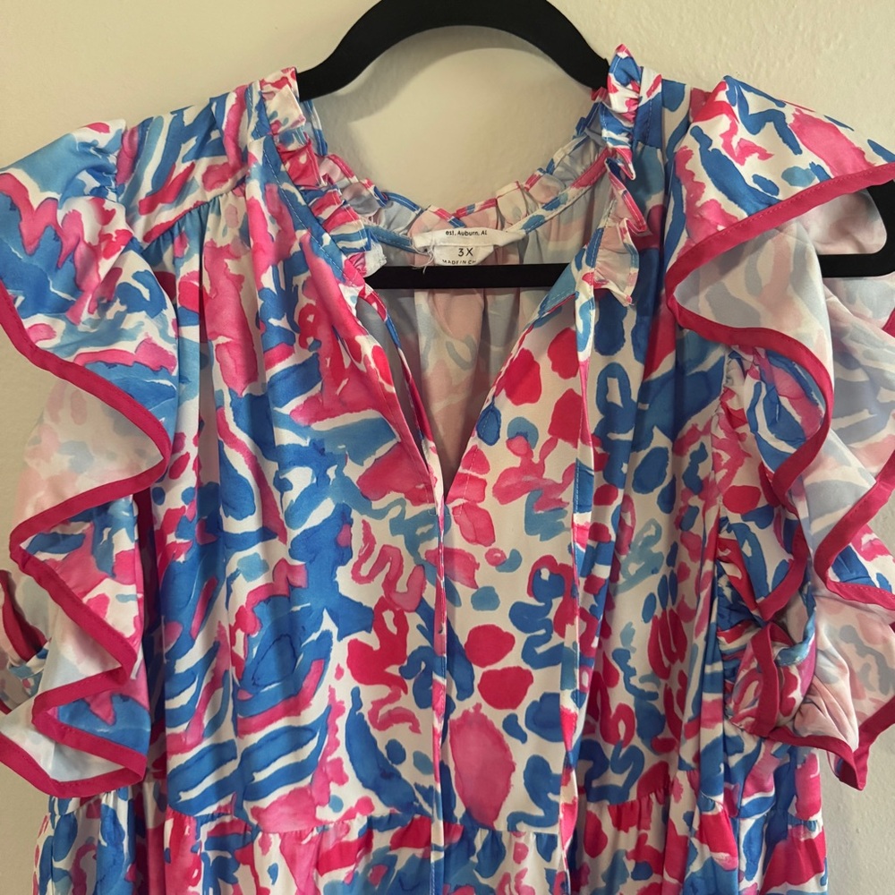 Chic Soul Colorful Ruffle Sleeve Dress - Picture 2 of 5